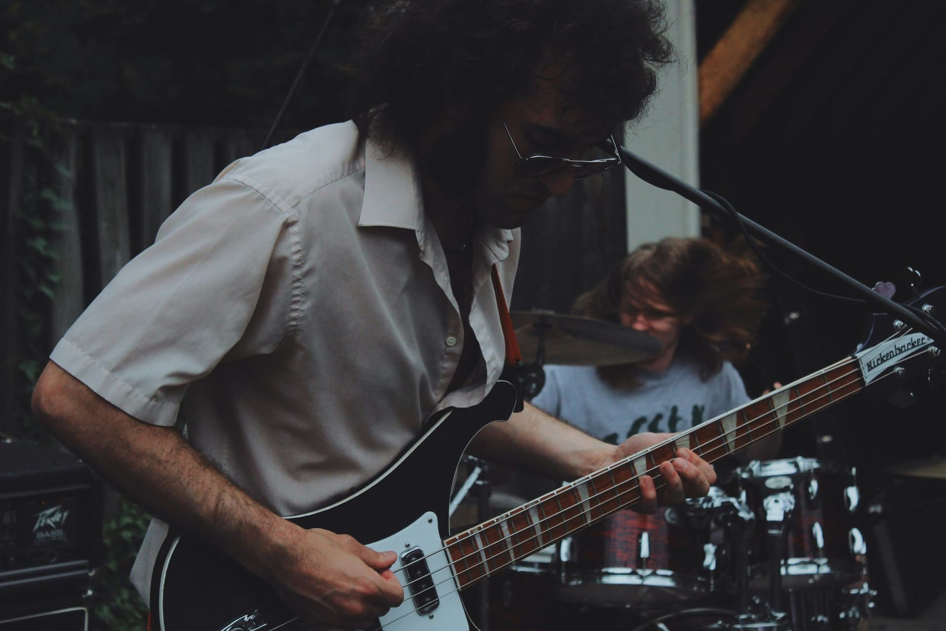 Man playing guitar in studio